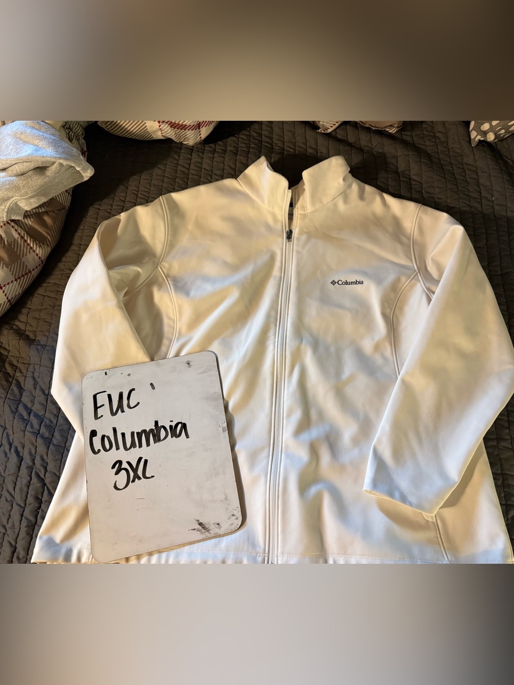 Columbia White Full-Zip Softshell Jacket